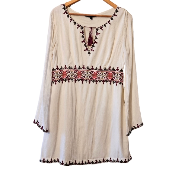 Sanctuary Azita Bohemian Embroidery Bell Sleeves Mini Dress Size 8. - Picture 5 of 15